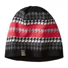 Black Geometric Wool-Blend Ski Jacquard Hat - Adult