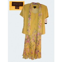 Yellow Floral Silk Dress
