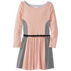 Girl's Blush Pink Striped Dress