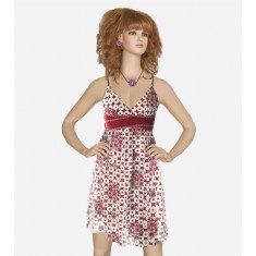 Red Circle Pattern Dress