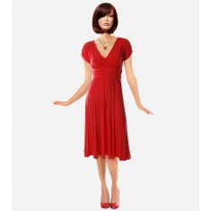 Red Pleated Dress