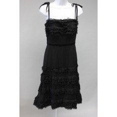 Spaghetti Tie Strap Ruffle Front A Line Dress