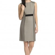Women's Beige Printed Knit Sheath Dress
