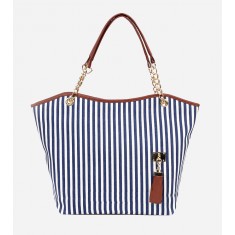 Stripe Canvas Shoulder Bag
