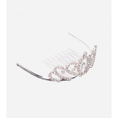 Tiara Leaves Rhinestone Crown Hair Comb