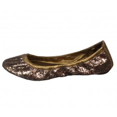 Eddie Metallic Bronze Glittery Flats 