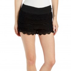 Black Ruffle Lace Shorts
