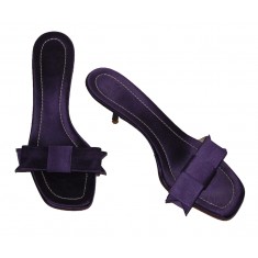 Low Heel Bow Tie Slides 