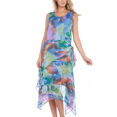 Multicolor Abstract Handkerchief Dress