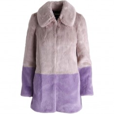 Veiled Rose Faux Mink Color Block Coat