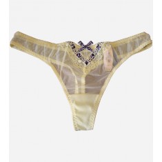 Yellow Mesh Thong