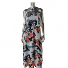 Ivory Strappy Floral Print Maxi Dress
