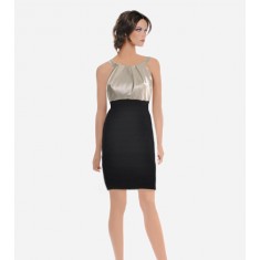 Shutter Pleated Cocktail Dress