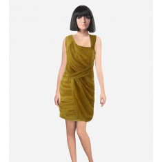 Yellow Drape Main Squeeze Dress