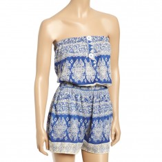 Blue & White Arabesque Romper 