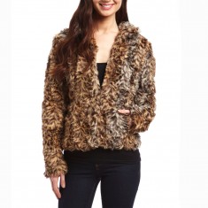 Light Brown Chinchilla Faux Fur Coat