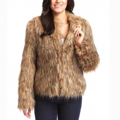 Light Brown Faux Fur Jacket