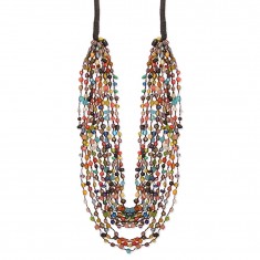 Black & Red Graduating Glass Bead Layered Necklace