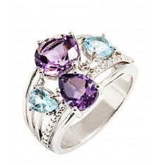 Gemstone & White Gold Statement Ring