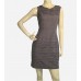 Casual Cocktail Shift Tank Cotton Ruffle Gray Dress