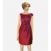 Red Gather Pencil Cocktail Dress