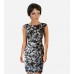 New York Black Gray Print Dress