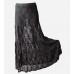 Black Long Floral Skirt