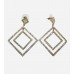 Double Square Hoop Zirconia Earring