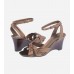 Bronze Leather Wedge Sandal
