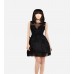 Black Cecile Silk Organza Dress