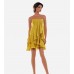 Asymmetric Bamboo Tiered Strapless Dress