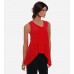 Berry Silk Draped Blouse Tank Top