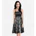 Black Lace Overlay Cocktail Dress