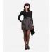 Black Silk Wool Satin Contrast Sweater Dress