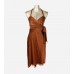 Red Cocktail Silk Halter Dress
