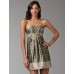 Gold Floral Jaquard Evening Cocktail Dress
