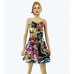 Low Back Abstract Print Dress
