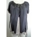Silk Black Peasant Blouse Top