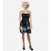 Mesh Overlay Strapless Dress