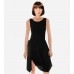 Black Twisted Hem Dress