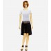BCBG Rakel Black Silk Lace Pleated Skirt