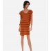 Saffron Silk Knit Dee Ruffle Sweater Dress