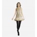 Beige Beaded Tutu Mini Dress