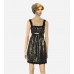 Betsey Johnson ~ Lurex Floral Stripe Silk Velvet Trim Dress