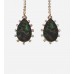 Black Leopard Waterdrop Stud Earrings