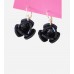 Black Paint Rose Pierced Earring