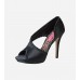 Black Satin Open Toe Shoe