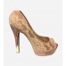 Champagne Lacey Peep Toe Shoes
