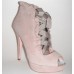 Taupe Suede Peep Toe Platform