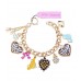 Zebra Gold Heart Charm Bracelet